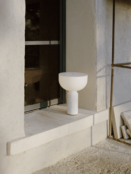 Marble Table Lamp with Opaline Glass and Brass Detailing for Nightstands