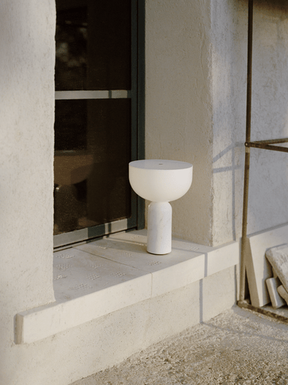 Marble Table Lamp with Opaline Glass and Brass Detailing for Nightstands