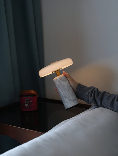 LED Touch-Control Table Lamps with Contemporary Marble Base