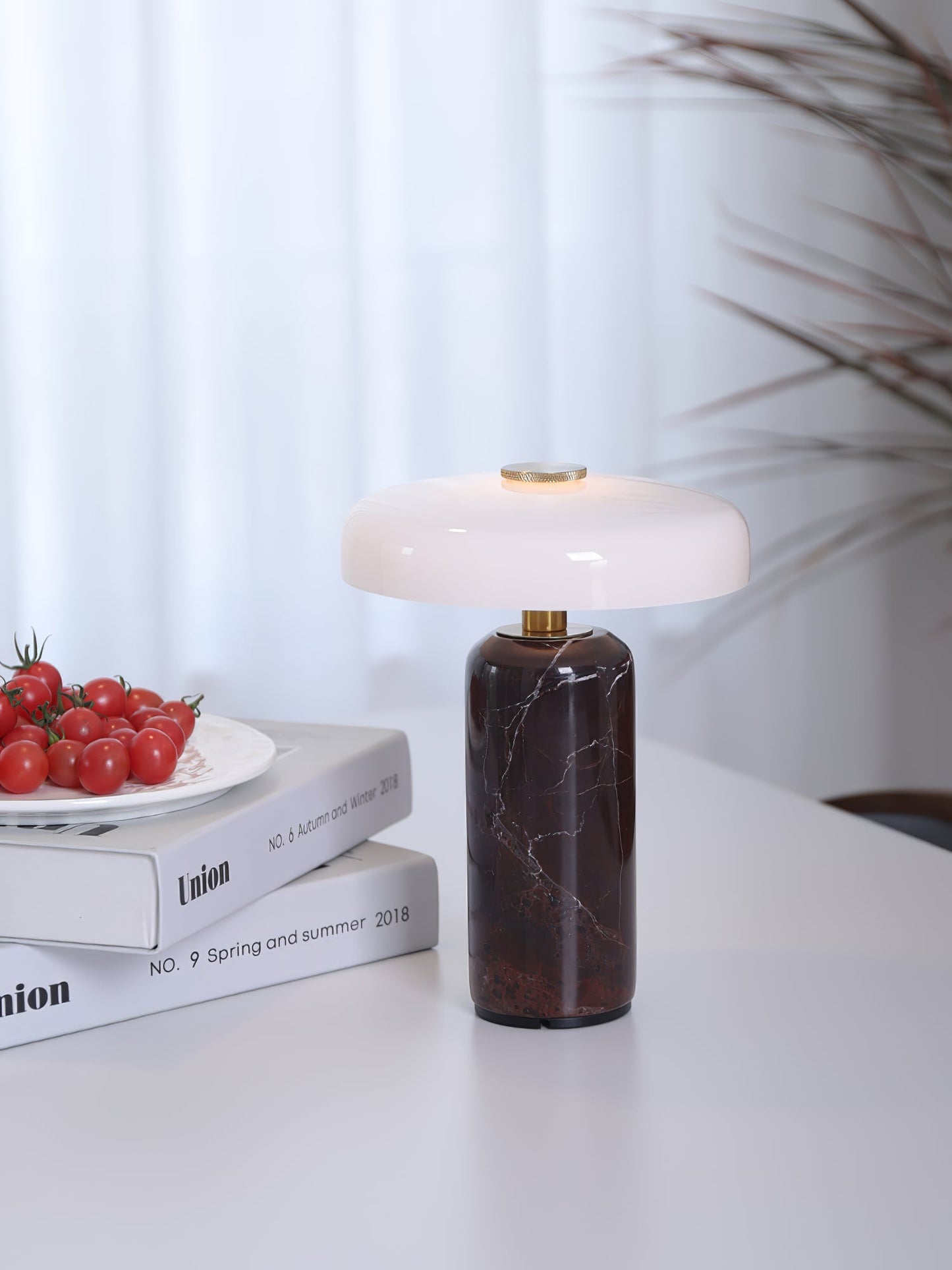 LED Touch-Control Table Lamps with Contemporary Marble Base