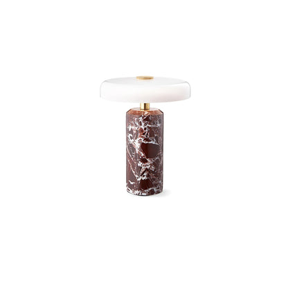 Marble Table Lamp with Opaline Glass and Brass Detailing for Nightstands