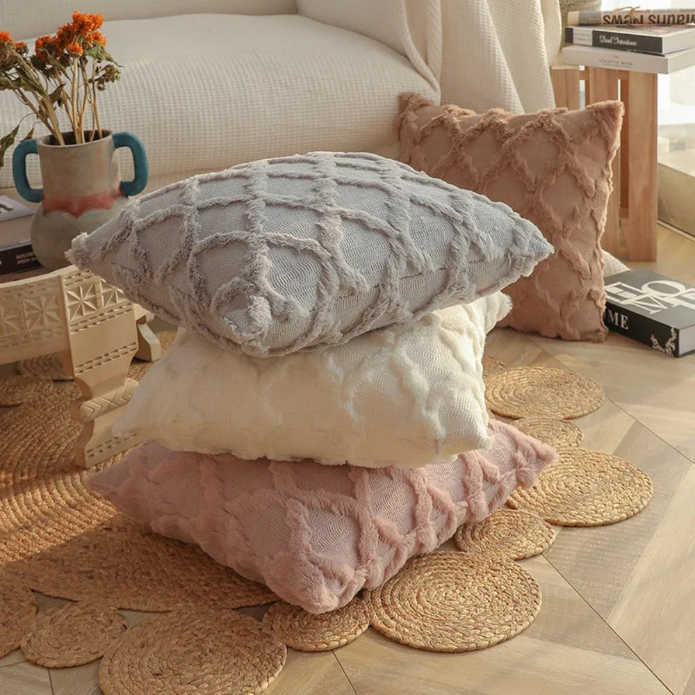 Cozy Chic Velvet Cushion Cover Set with Bohemian Flair