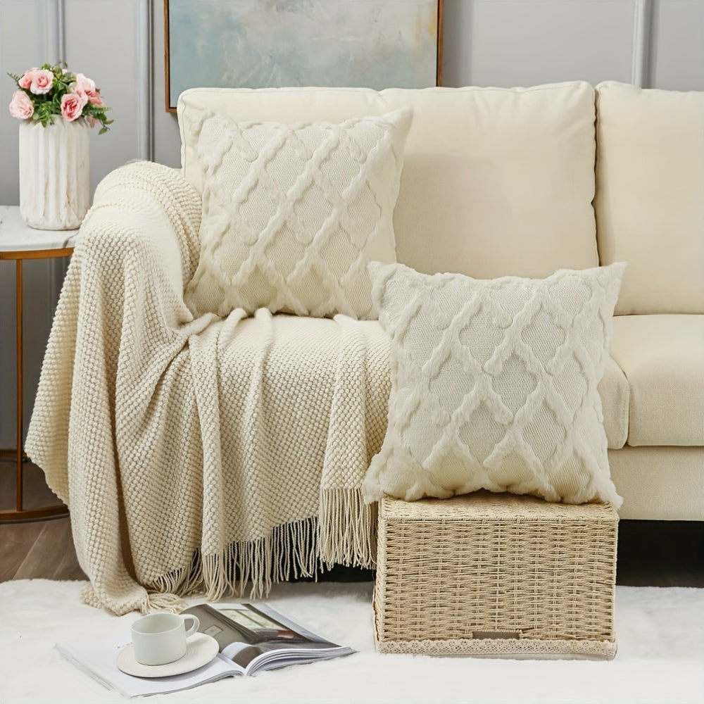 Cozy Chic Velvet Cushion Cover Set with Bohemian Flair