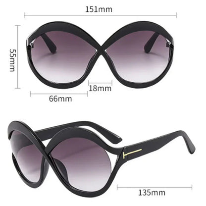 Round Oversized Sunglasses with UV400 Protection - Trendy and Lightweight