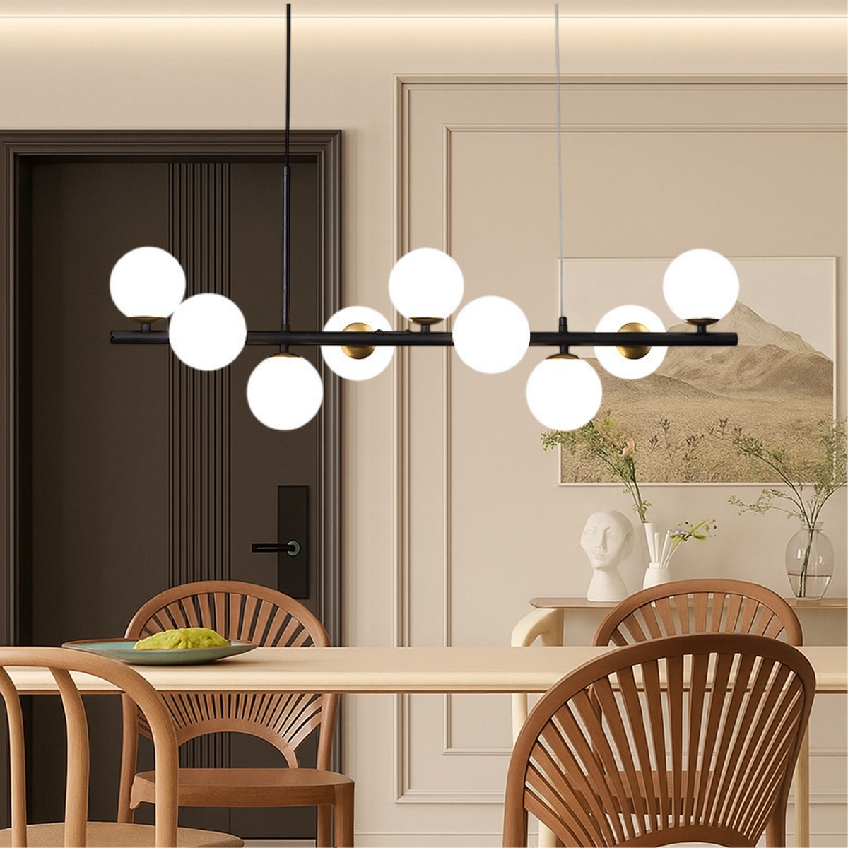 Modern Black LED Pendant Light for Living Room Decor