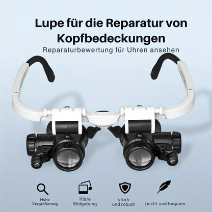 Precision Magnifying Glasses with LED | 8x, 15x, 23x Magnification | Hands-Free | DetailVision