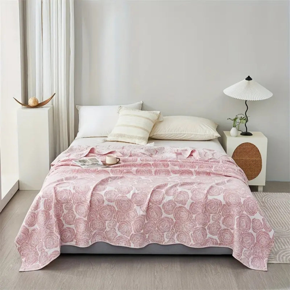 Charming Blooms Cotton Throw Blanket