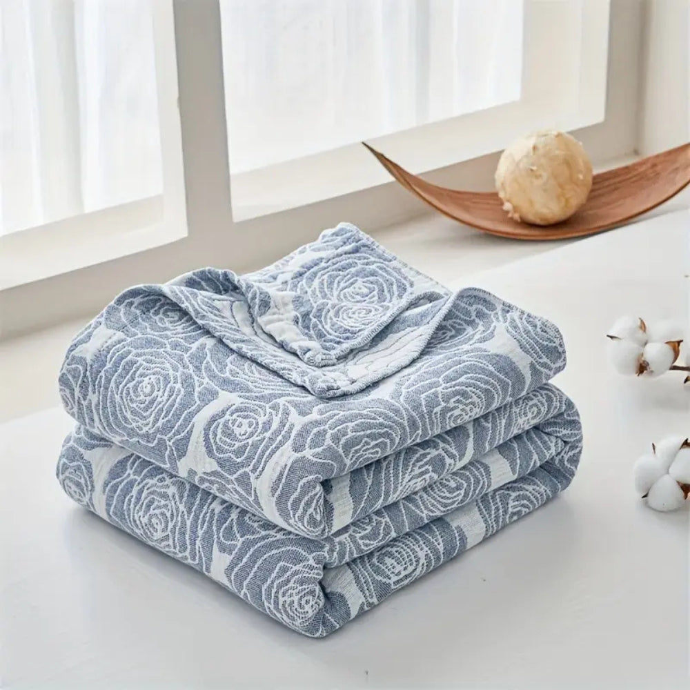 Charming Blooms Cotton Throw Blanket