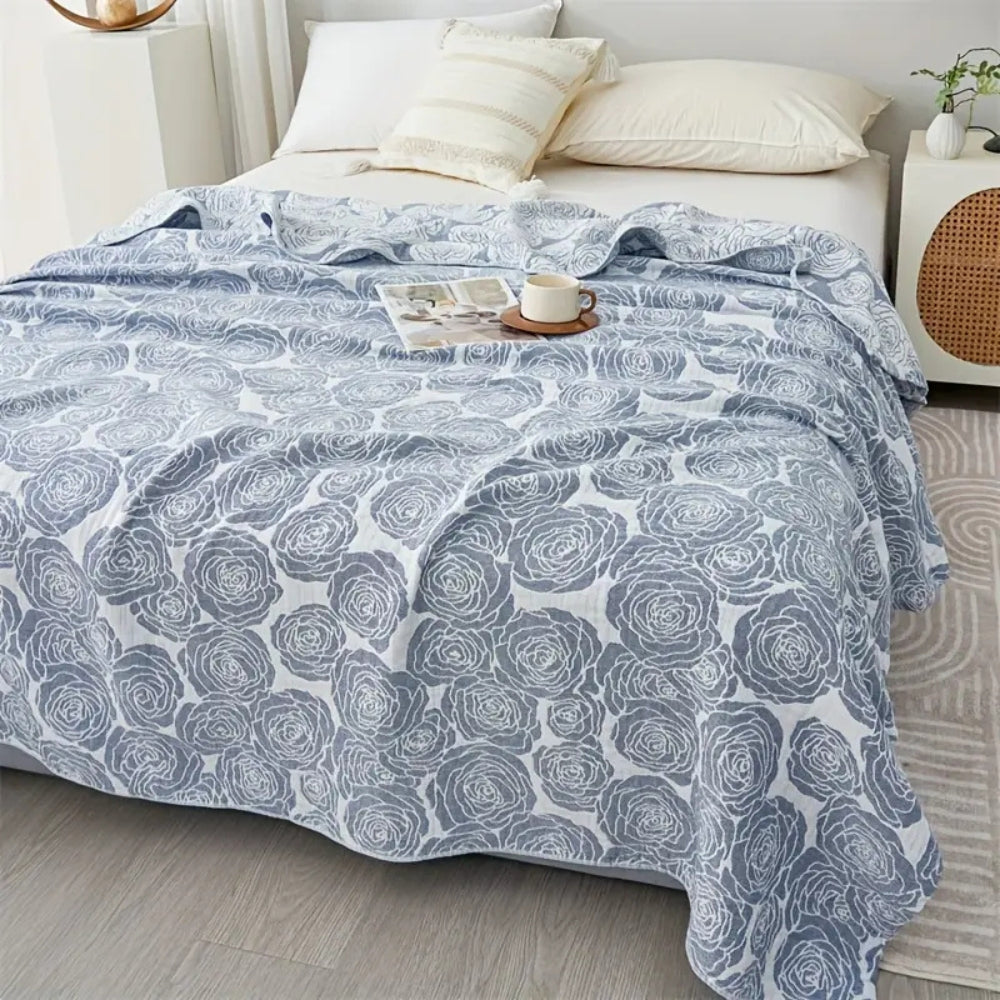 Charming Blooms Cotton Throw Blanket
