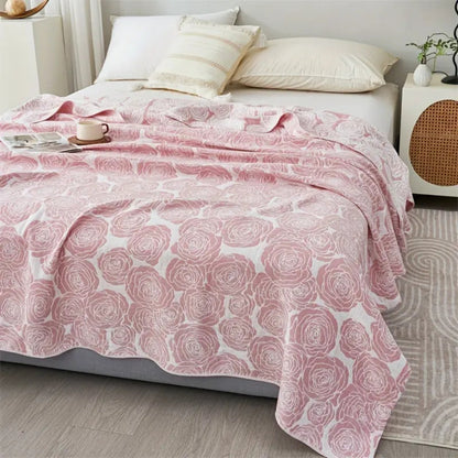 Charming Blooms Cotton Throw Blanket