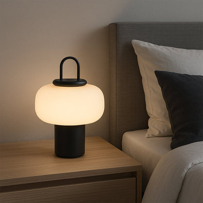 LED Bedside Lamp with Soft Diffused Glass Shade