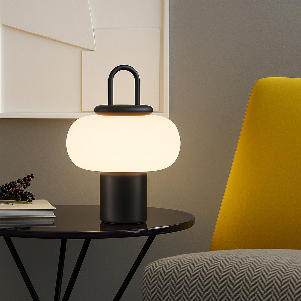 LED Bedside Lamp with Soft Diffused Glass Shade