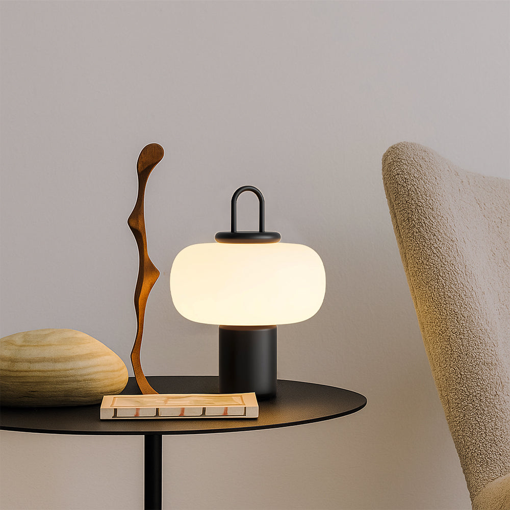 LED Bedside Lamp with Soft Diffused Glass Shade
