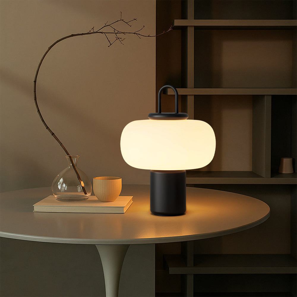 LED Bedside Lamp with Soft Diffused Glass Shade