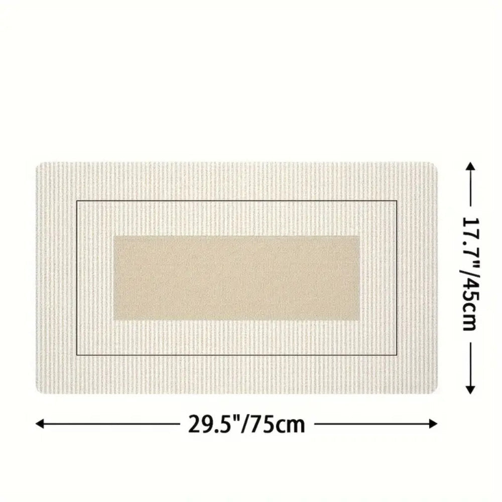 Vibrant Floral-Striped Comfort Mat for Your Kitchen
