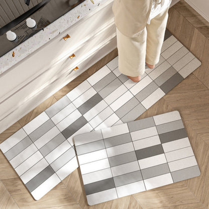 Vibrant Floral-Striped Comfort Mat for Your Kitchen