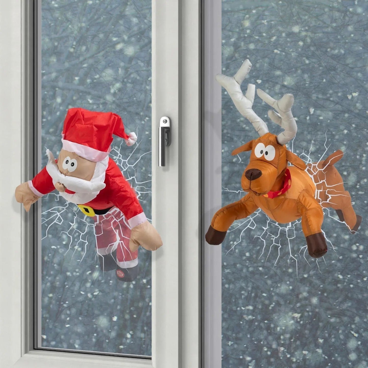 Sound-Activated Moving Decoration - Christmas Window Figure of Santa