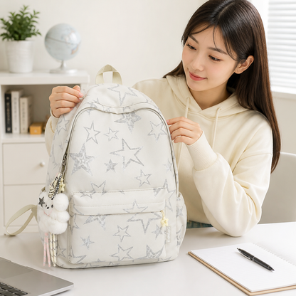 Stylish and Sturdy School Backpack with Star Design