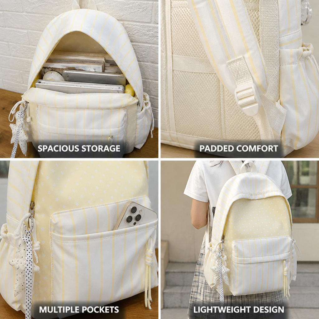 Versatile and Lightweight School Backpack with Padded Straps
