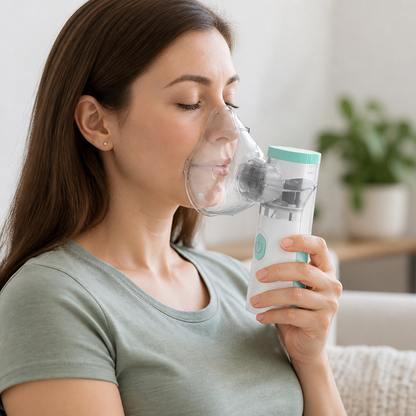 Compact Handheld Nebulizer with Dual Mouthpieces for Fast Relief