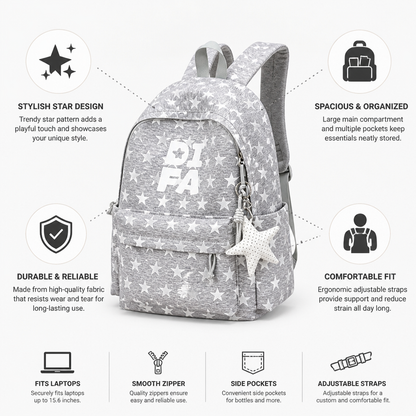 Vibrant Starry Design Everyday Backpack for School