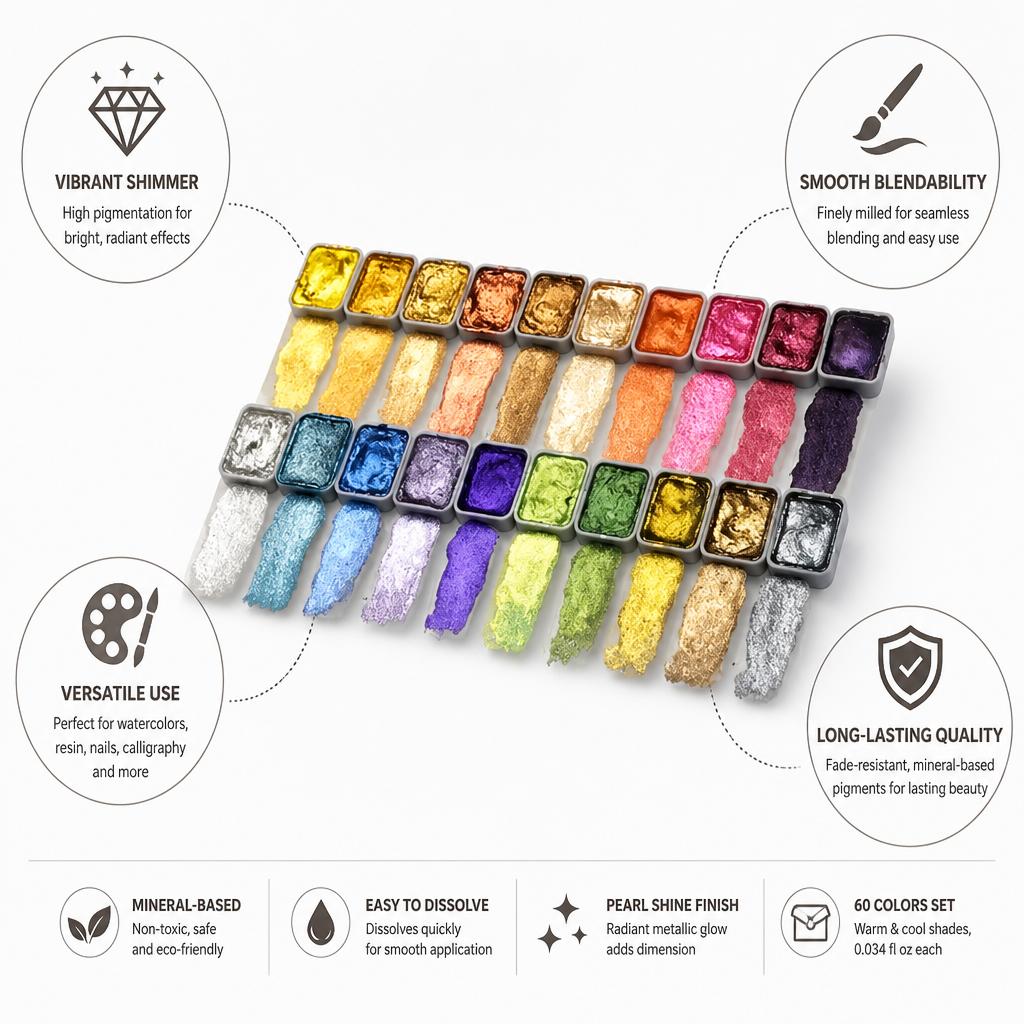 Lustrous Pearl Hue Pigment Collection (60 Shades)