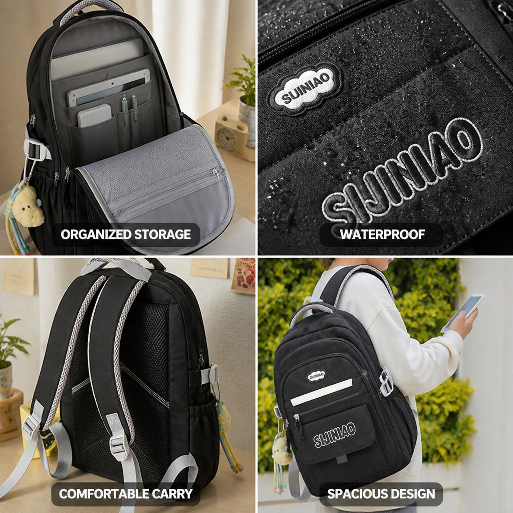 Versatile Waterproof Backpack with Tech Storage
