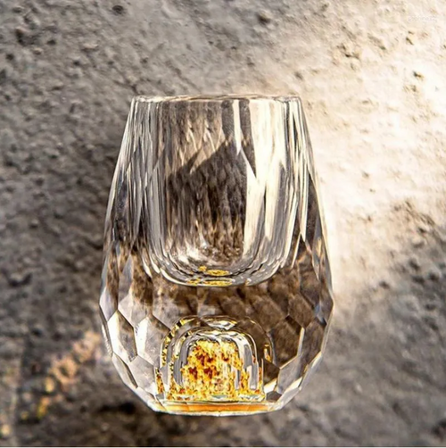 Crystal Shot Glass with Luxurious Design and Diamond Cut - Clear Crystal