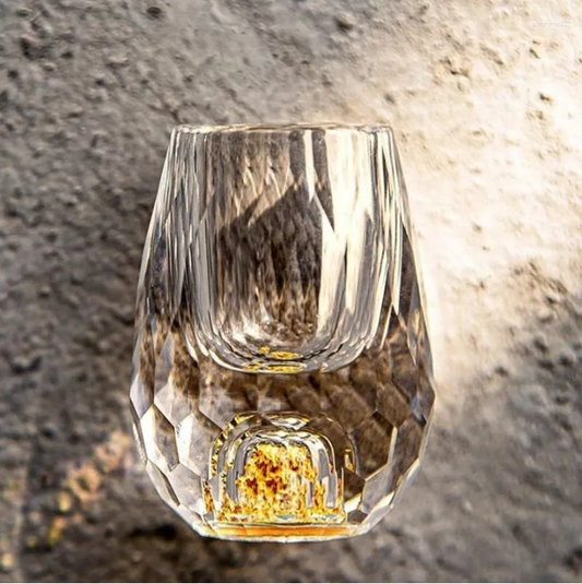 Crystal Shot Glass with Luxurious Design and Diamond Cut - Clear Crystal