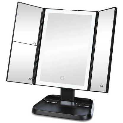 Illuminate Your Beauty | Tri-Fold LED Makeup Mirror