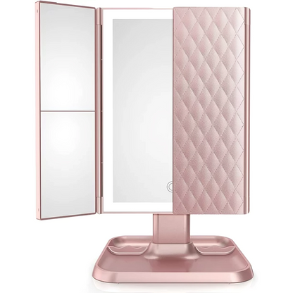 Illuminate Your Beauty | Tri-Fold LED Makeup Mirror