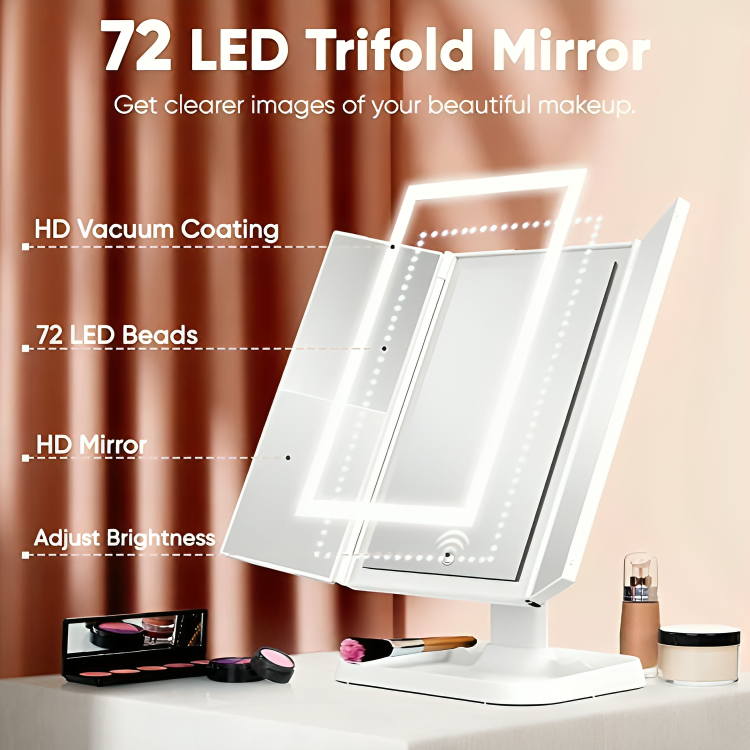 Illuminate Your Beauty | Tri-Fold LED Makeup Mirror