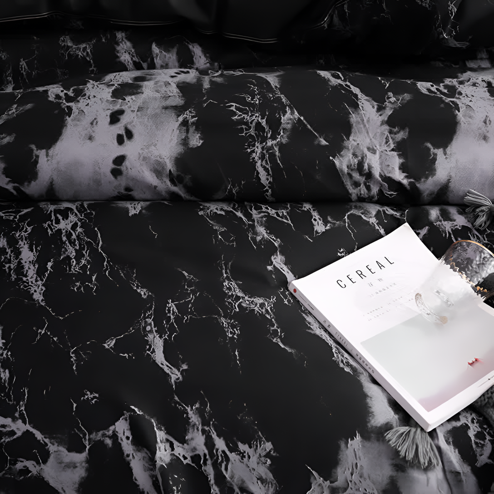 Elegant Black Marble | 3-Piece Bedding Ensemble
