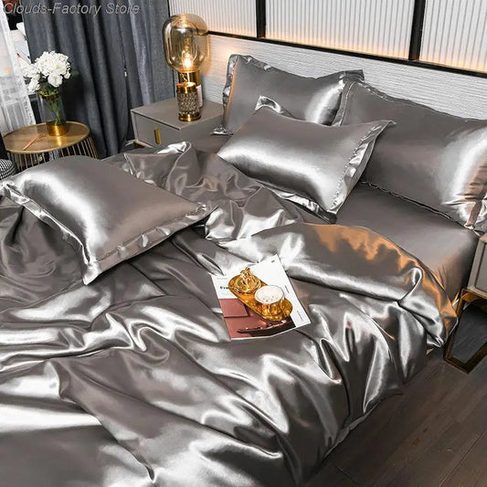 Single Color Satin Bedding Set for Maximum Comfort