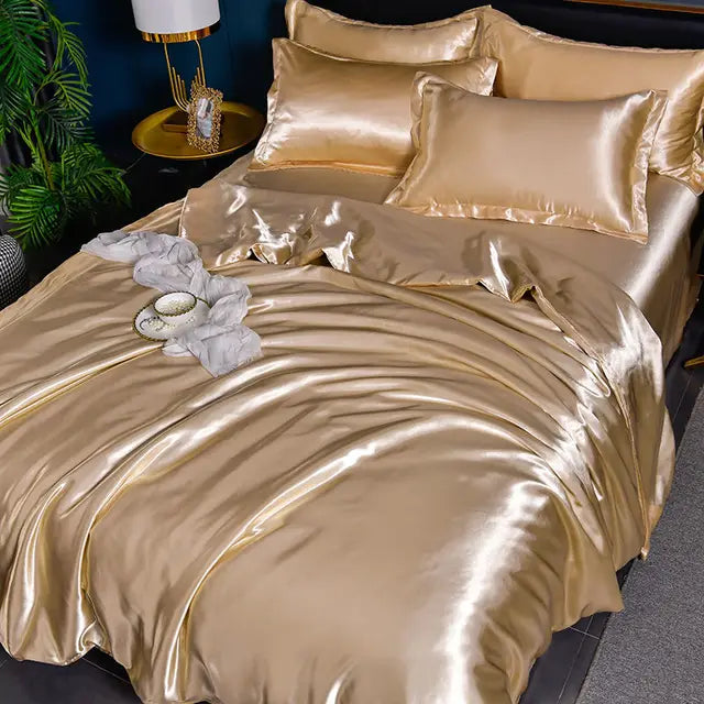 Single Color Satin Bedding Set for Maximum Comfort