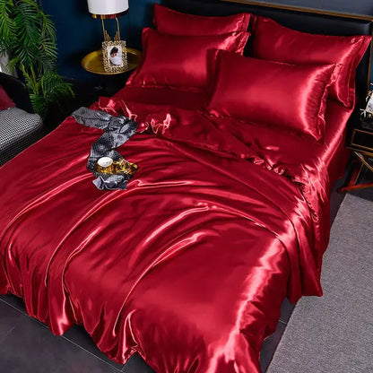 Single Color Satin Bedding Set for Maximum Comfort