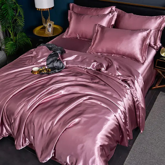 Single Color Satin Bedding Set for Maximum Comfort
