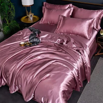 Single Color Satin Bedding Set for Maximum Comfort