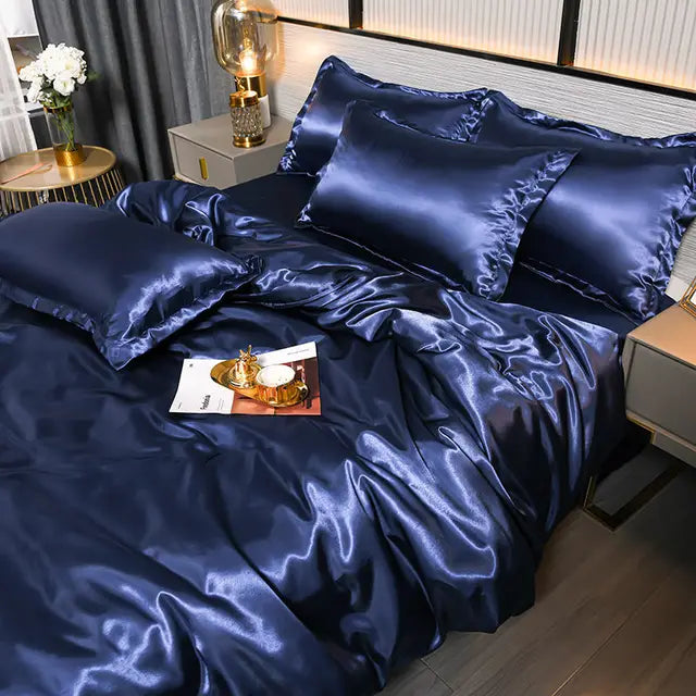 Single Color Satin Bedding Set for Maximum Comfort