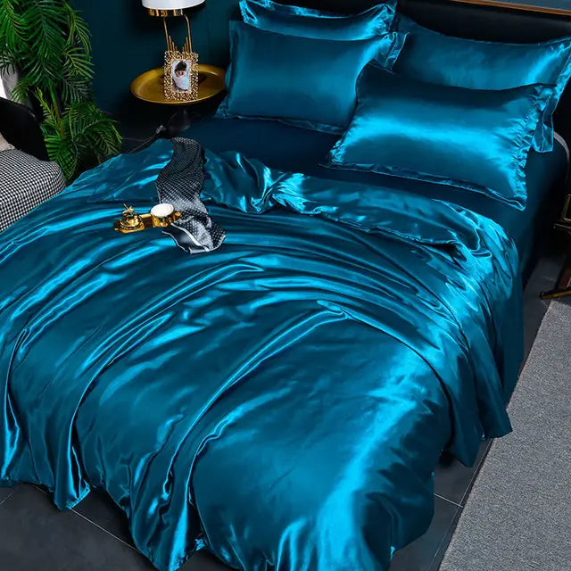 Single Color Satin Bedding Set for Maximum Comfort