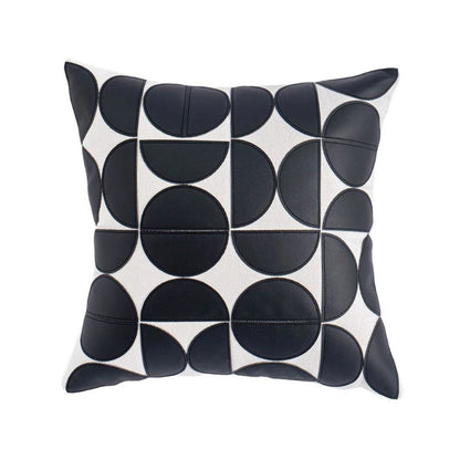 Chic Geometric Faux Leather Cushion Cover for Modern Homes