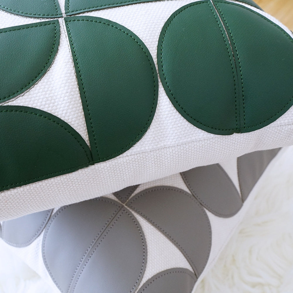 Chic Geometric Faux Leather Cushion Cover for Modern Homes