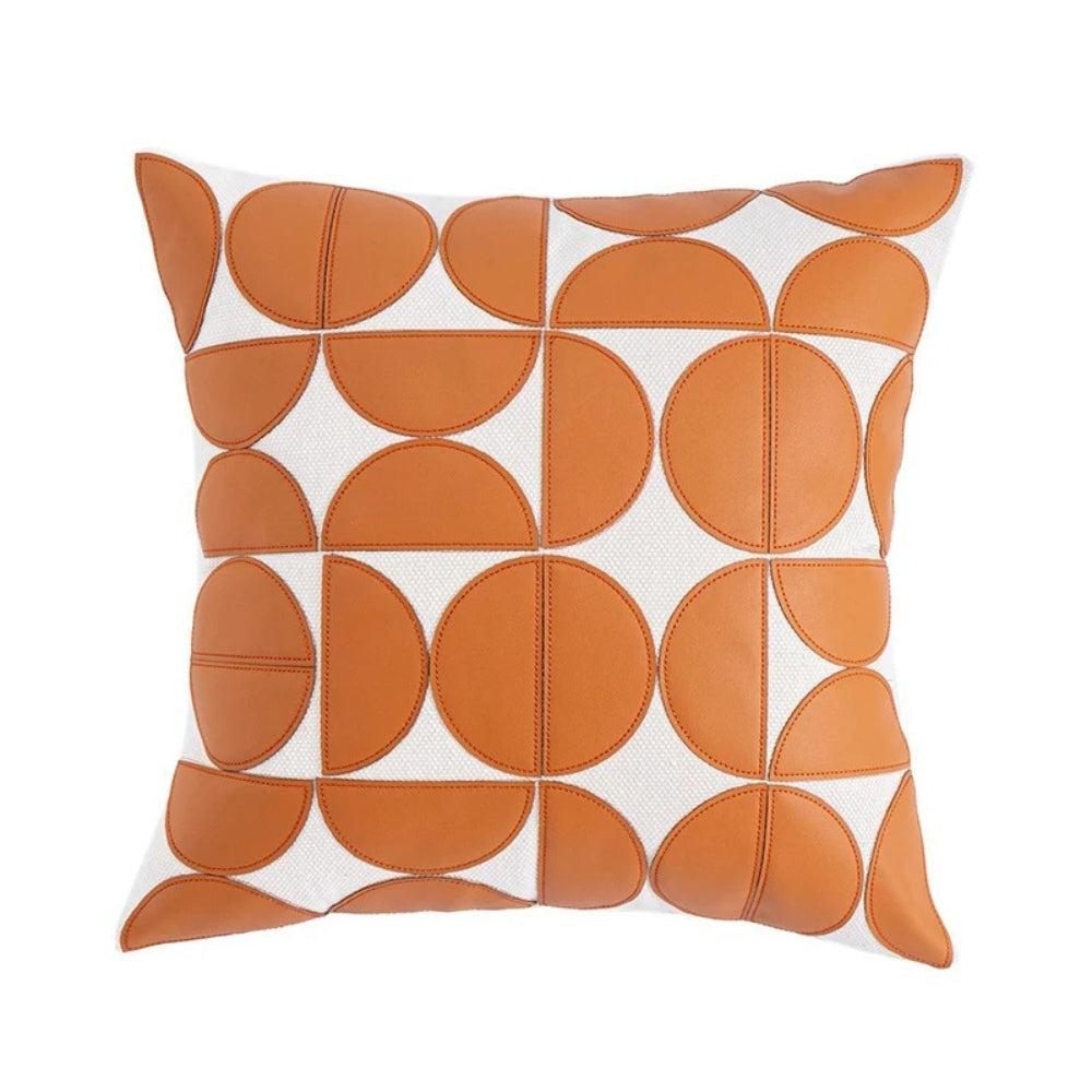Chic Geometric Faux Leather Cushion Cover for Modern Homes