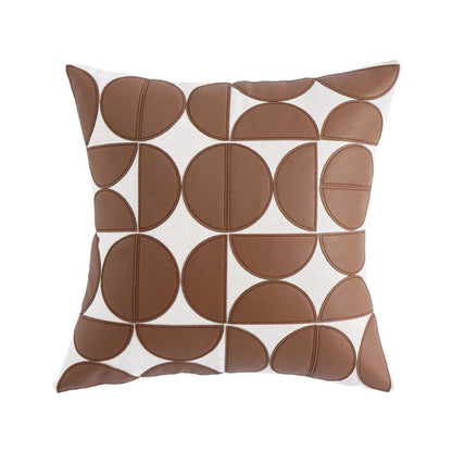 Chic Geometric Faux Leather Cushion Cover for Modern Homes