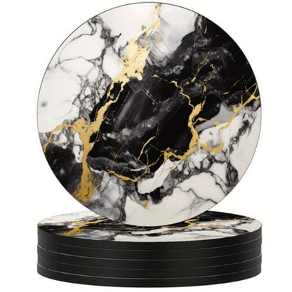 Elegant Marble-Inspired Drink Coasters | Set of 5