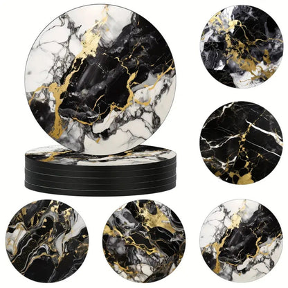 Elegant Marble-Inspired Drink Coasters | Set of 5