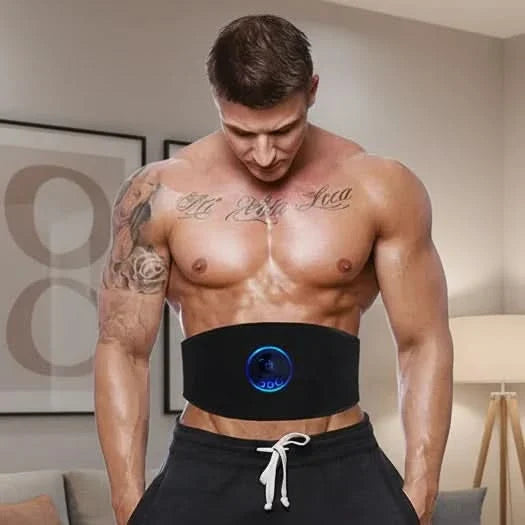EMS Abdominal Muscle Stimulator Belt for Core Toning and Training, Adjustable Intensity for Home Fitness