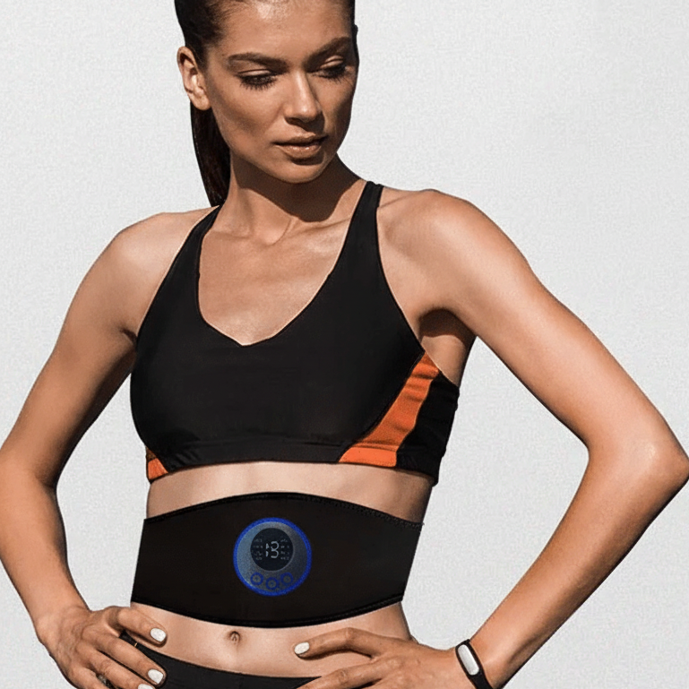 EMS Abdominal Muscle Stimulator Belt for Core Toning and Training, Adjustable Intensity for Home Fitness