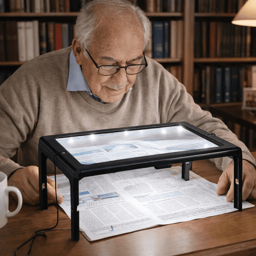Lighted Folding Magnifier for Reading and Table Use