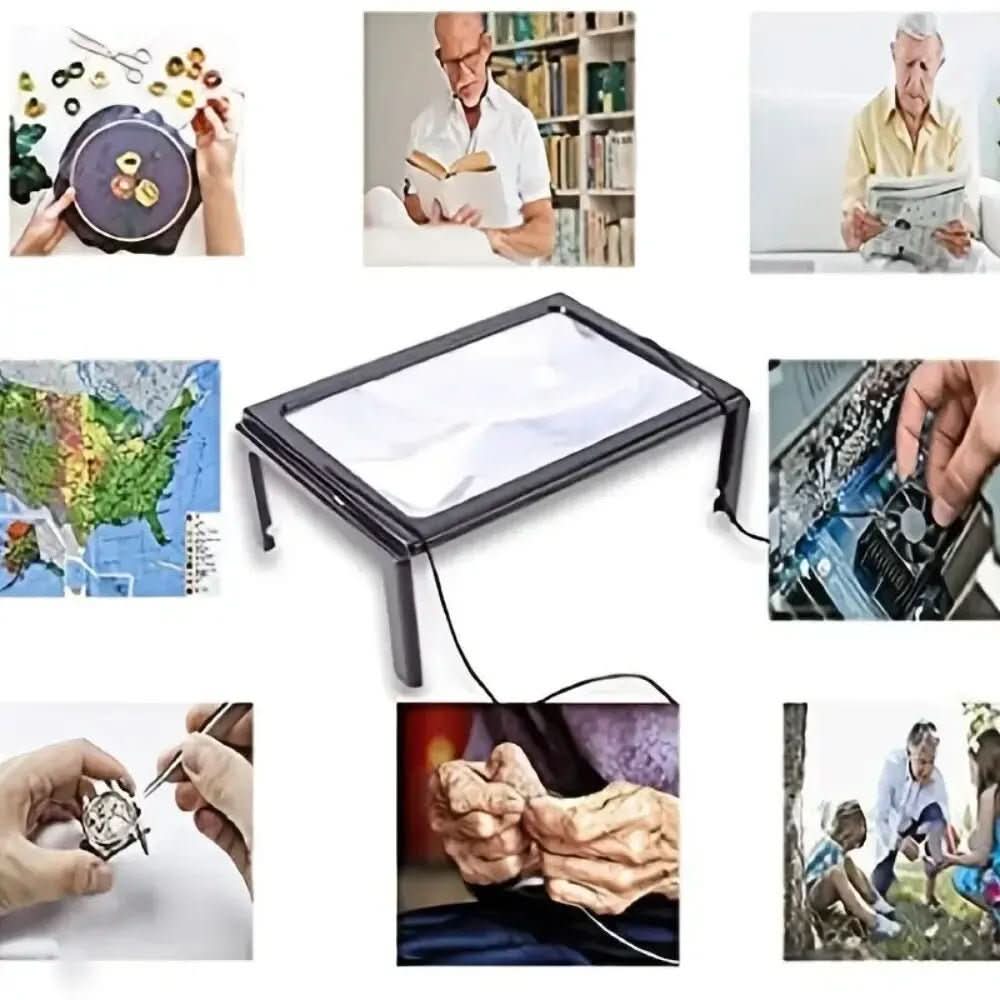 Lighted Folding Magnifier for Reading and Table Use